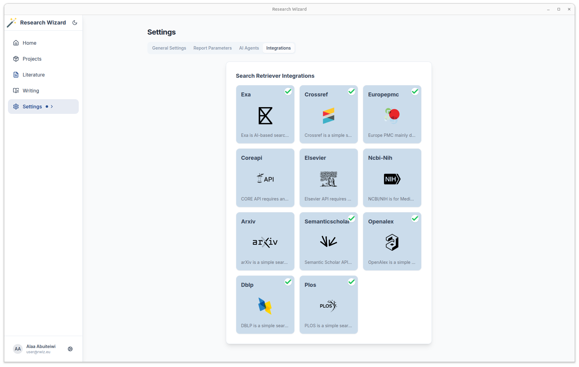 Research Wizard Screenshot